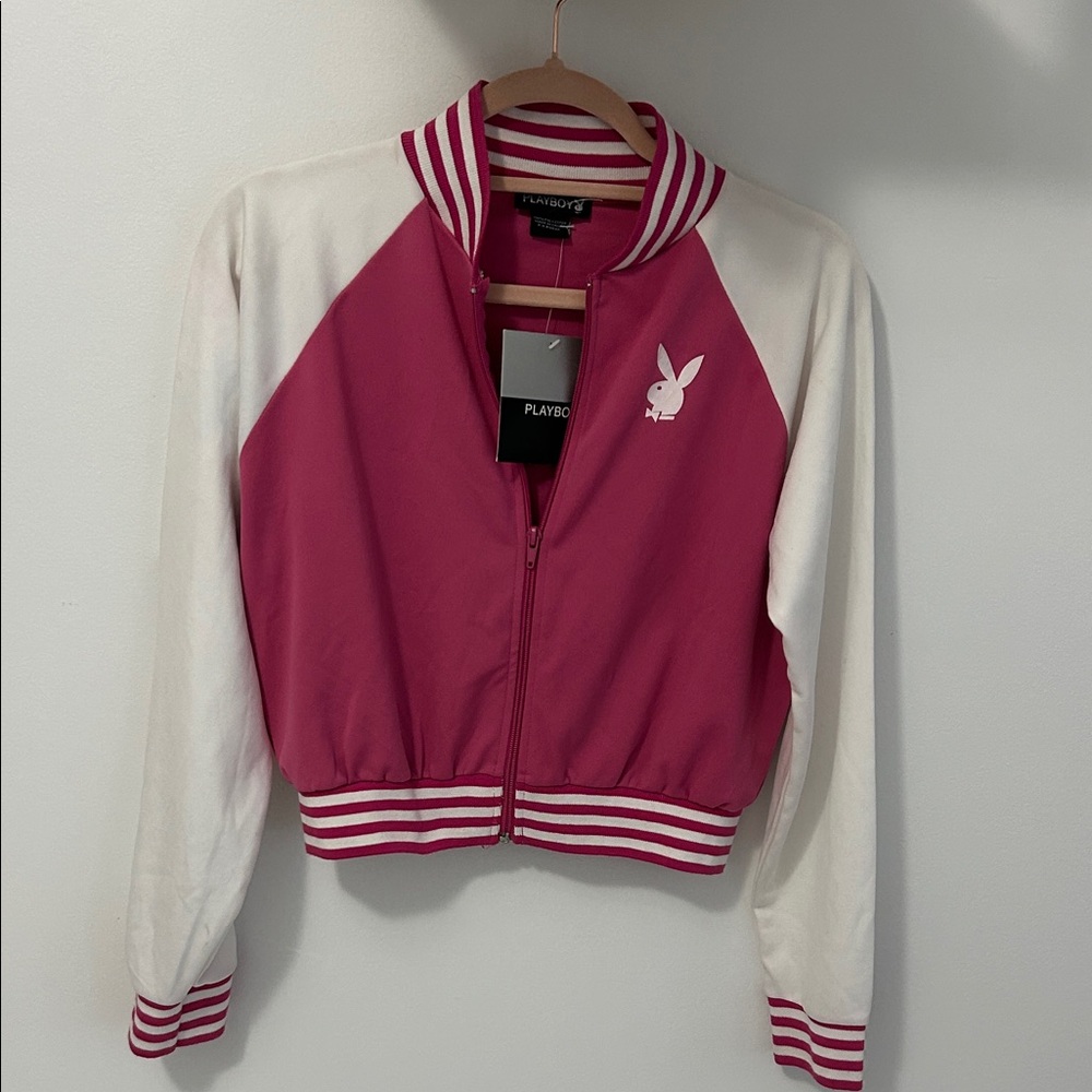 Vintage Playboy Varsity Jacket Pink White
